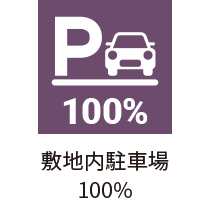 敷地内駐車場100%